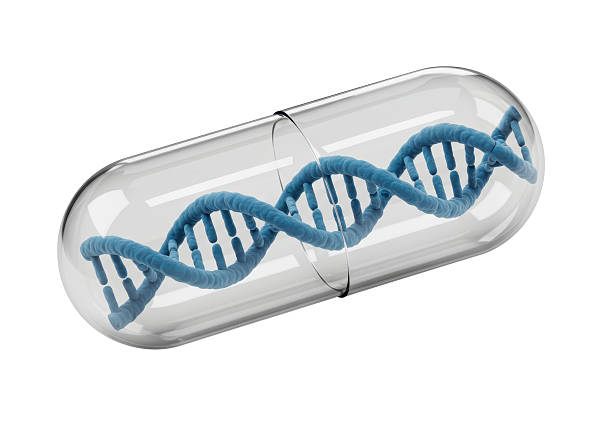 istock Isolated DNA Strand in Clear Pill Capsule 2220878167