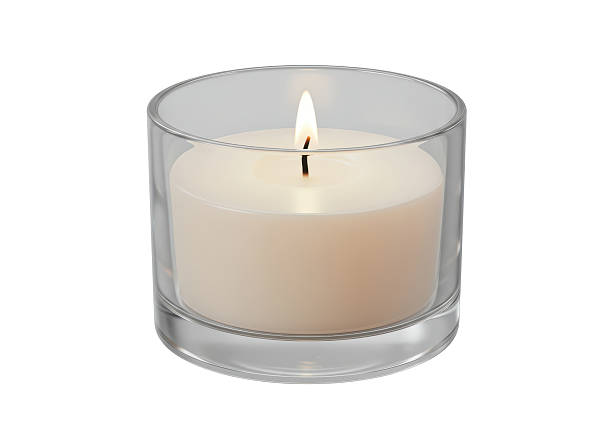 istock Isolated Candle in Glass Holder Warm Light 2220878189