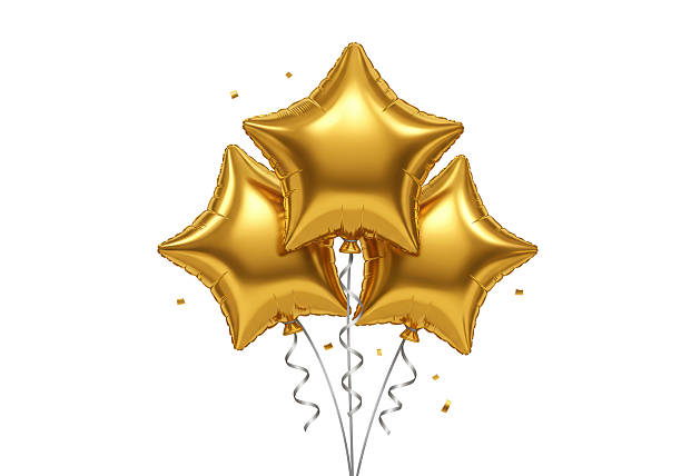 istock Isolated Golden Star Balloons Bunch Celebration 2220878332