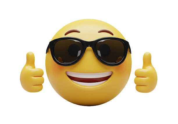 Isolated Thumbs Up Emoji with Sunglasses