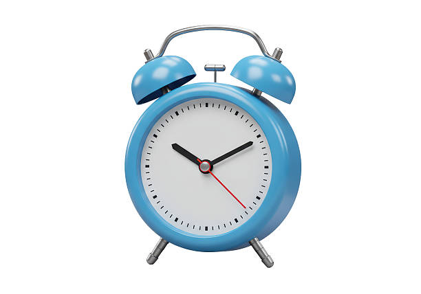 istock Isolated Vintage Blue Alarm Clock with Retro Design 2220884412