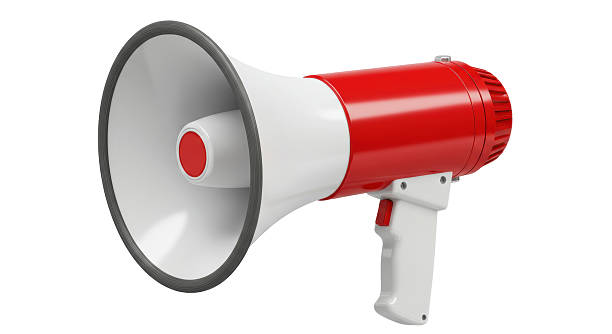 istock Isolated Red and White Megaphone, Loudspeaker 2220884536