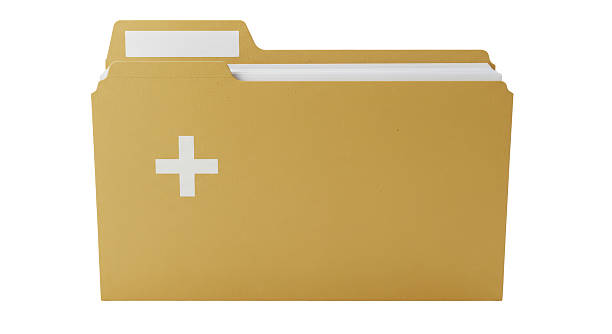 Isolated File Folder with Medical Cross