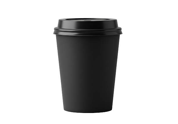 istock Isolated Matte Black Paper Coffee Cup with Black Lid 2220886071