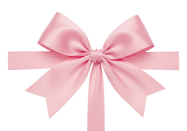 istock Isolated Delicate Pink Satin Bow with Long Ribbon Tails 2220886875