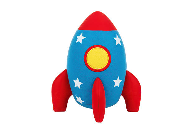 istock Isolated Cartoon Rocket Ship with Stars 2220886993