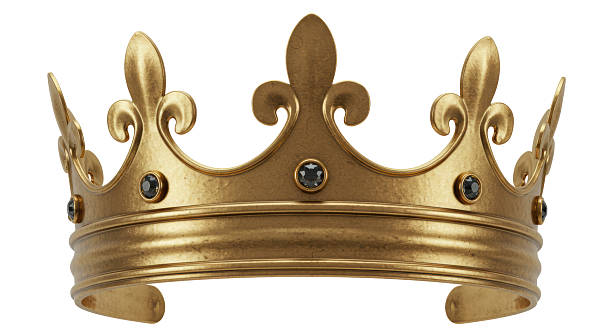 istock Isolated Golden Royal Crown with Black Gems 2220887229