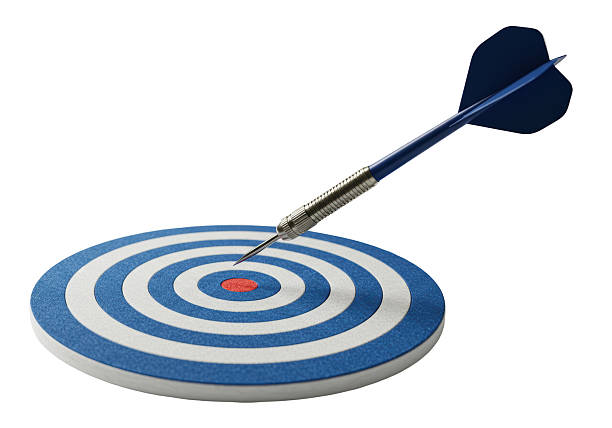istock Isolated Dart Hitting Center of Dartboard 2220887267