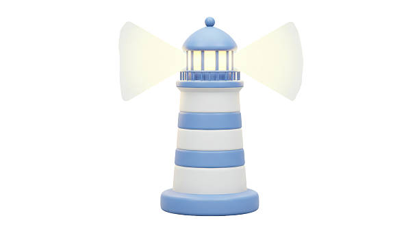 istock Isolated 3D Cartoon Lighthouse Shining Brightly 2220889319
