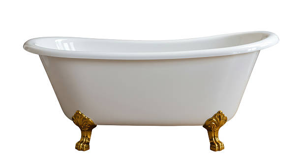 istock Isolated Clawfoot Bathtub with Golden Feet 2220889792