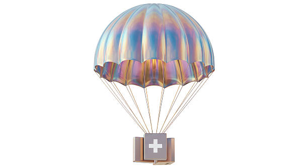 Isolated Parachute Delivering a Medical Box