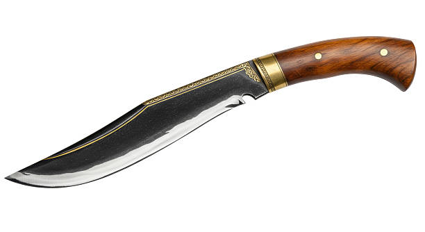 istock Isolated Curved Knife with Wooden Handle for Cutting 2220890660