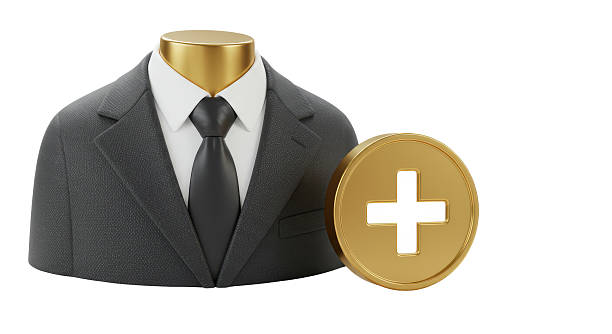 Isolated Business Avatar with Plus Sign Recruitment