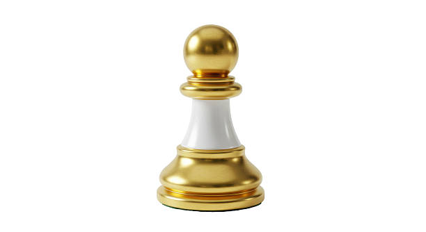 istock Isolated White and Gold Chess Pawn Elegant Design 2220891301