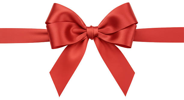 istock Isolated Red Satin Gift Bow with Ribbon 2220891344