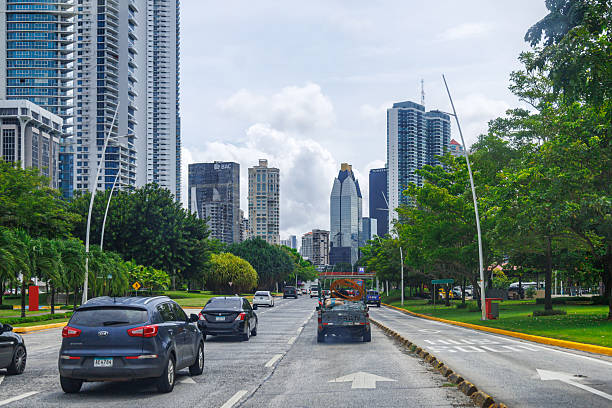 The modern architecture of the tower skyscrapers of downtown district in Panama City
