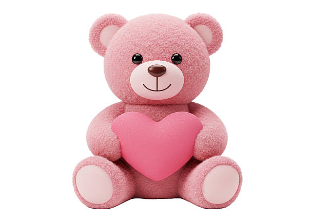 istock Isolated Plush Pink Teddy Bear Holding a Heart Cuteness Overload 2220907623