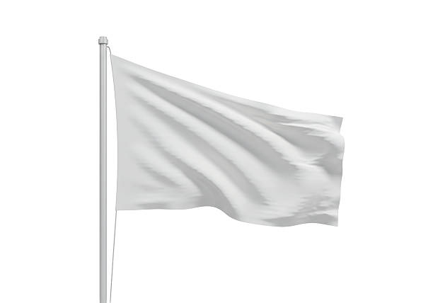 istock Isolated White Flag Waving Surrender Symbol 2220908179