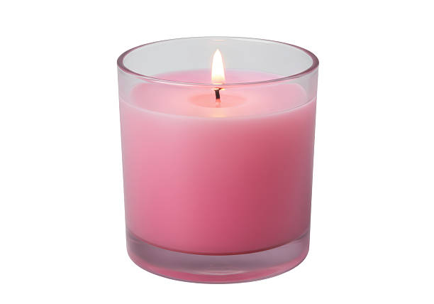 istock Isolated Pink Scented Candle in Glass 2220908209