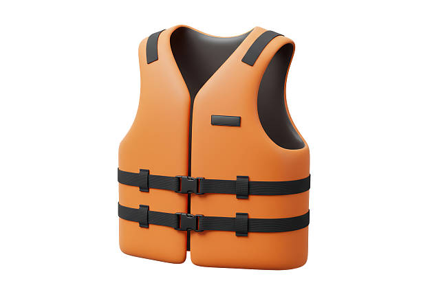 istock Isolated Orange Life Vest with Buckles 2220908320
