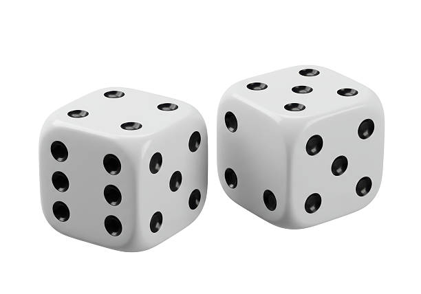 istock Isolated Pair of White Dice with Black Dots 2220908432