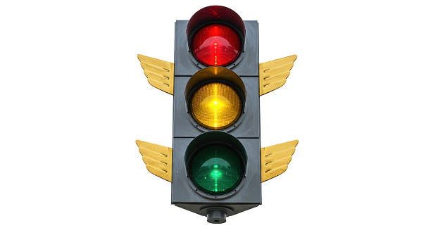 istock Isolated Traffic Light with Wing Accents 2220910855