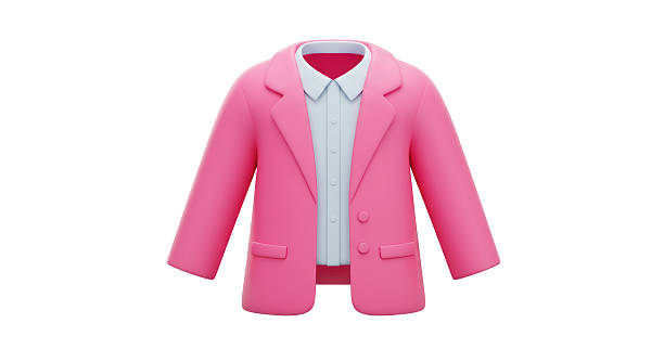 Isolated Pink Blazer with White Shirt