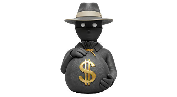 Isolated Thief with Money Bag