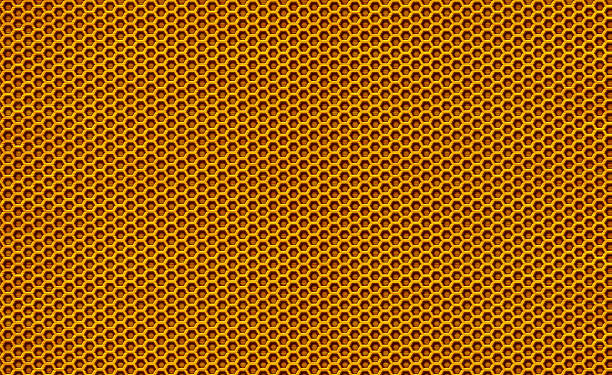 seamless brushed metal honeycomb 3D volume mesh abstract background illustration