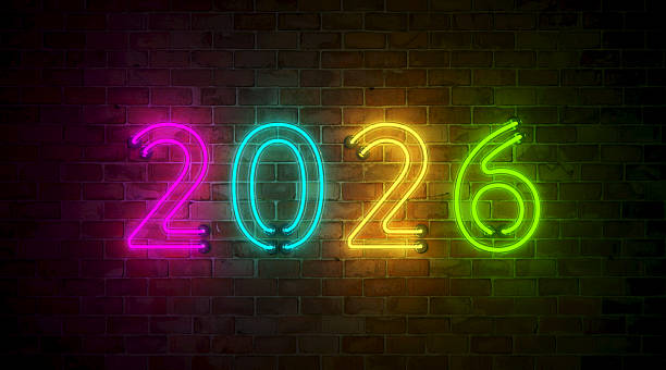 istock New Year 2026 Creative Design Concept with LED lights 2220911416