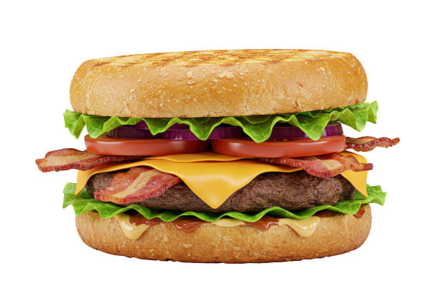 istock Isolated Classic Hamburger with Bacon, Cheese and Vegetables 2220911988