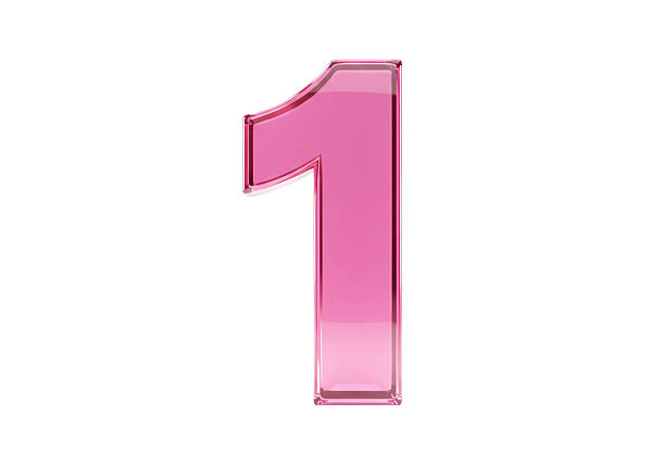 istock Isolated Shiny Pink Number One with Reflective Surface 2220912034