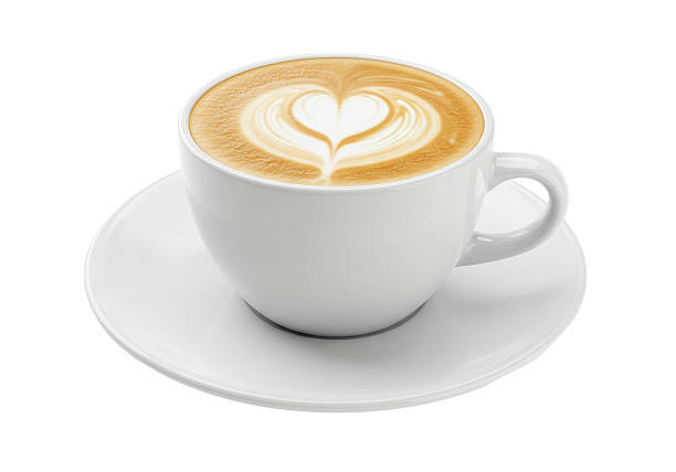 istock Isolated White Cappuccino Mug Latte Art Heart 2220912081