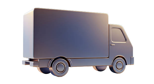 istock Isolated Metallic Delivery Truck Transporting Goods 2220912305