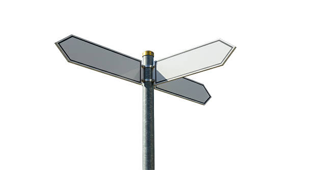 istock Isolated Three-Way Blank Street Signpost for Directional Guidance 2220913129
