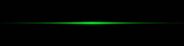 istock Green laser light beams streak across dark background with glowing neon flare and digital energy effect. Fast motion and futuristic shine evoke speed, power and tech. Vector abstract party design. 2220914538
