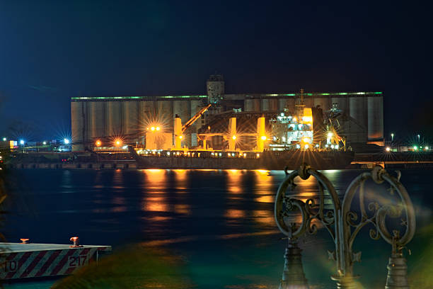 Dredging or work platform in the port of Saint Nazaire in France