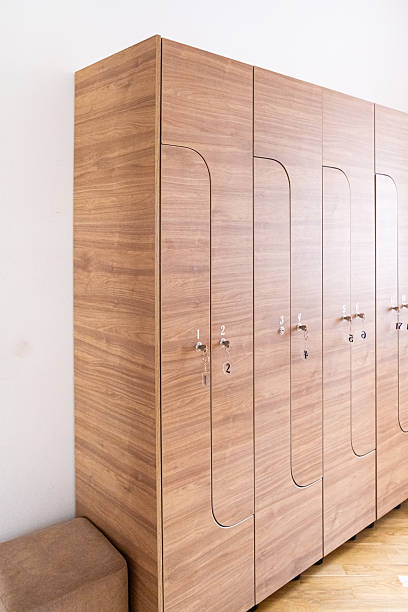 istock Wooden Locker Storage with Numbered Doors and Keys 2220925428