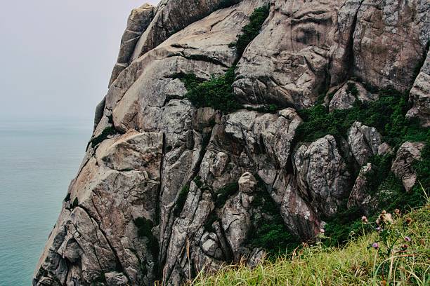 China’s East China Sea, a cliff on an island