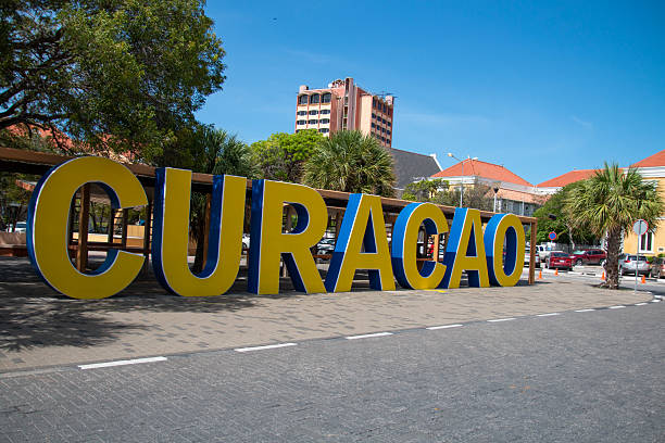 istock Curacao letter sculpture in downtown Willemstad under blue sky 2220938558