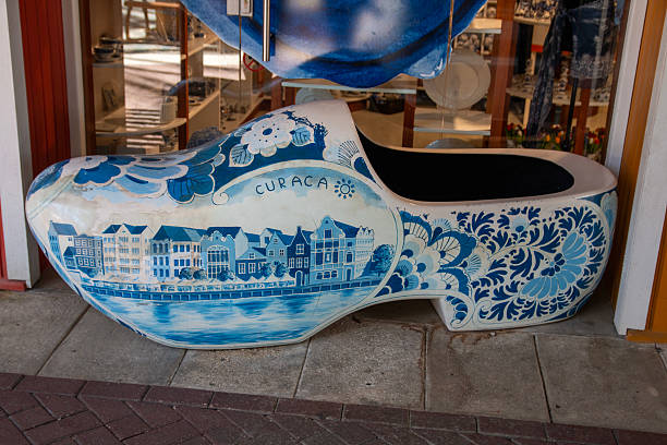 Wooden dutch clogs at the store