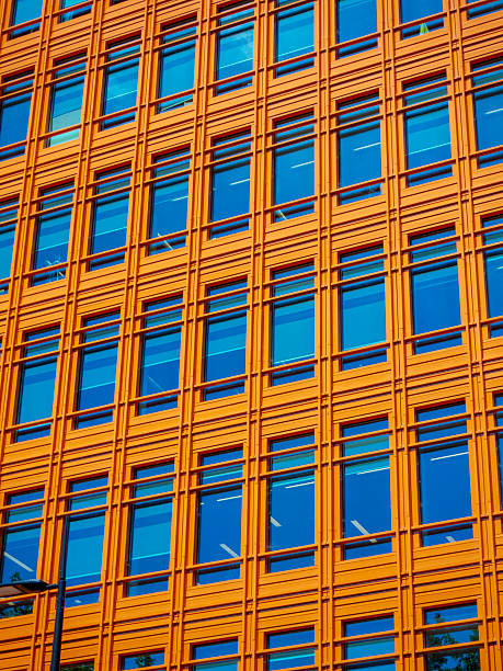 istock Abstract view of orange building exterior 2220943458