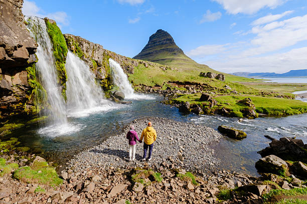 istock Exploring the breathtaking Kirkjufell waterfall and mountain landscape in Iceland 2220953021