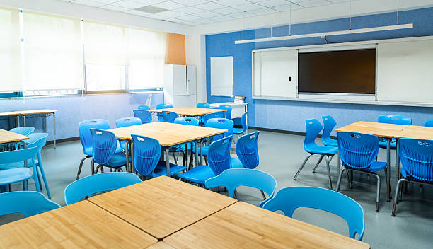 istock Interior views of tidy classroom in a school 2220953114