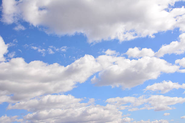 Vibrant Blue Sky and Fluffy White Clouds wallpaper