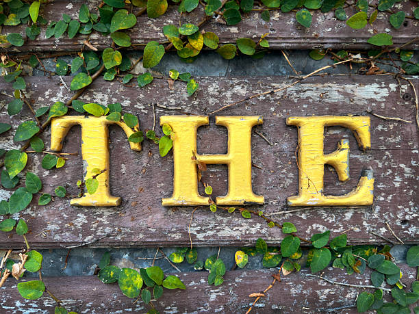 Close up The word on building exterior wall