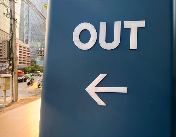 istock Outdoor parking lot sign, directional sign 2220965715