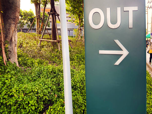 Close up directional sign