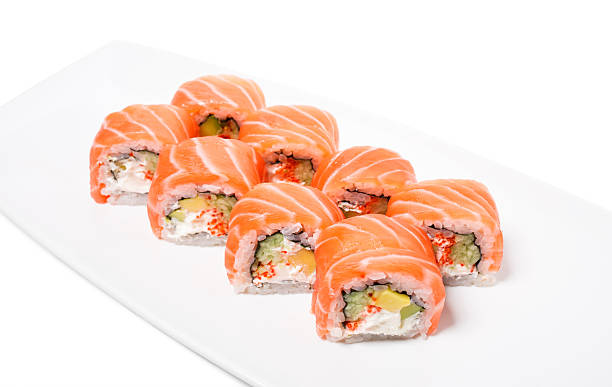 istock Uramaki salmon roll with avocado. 2220968966