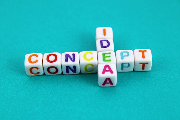 istock Colorful letter cubes join the words IDEA and CONCEPT 2220979881